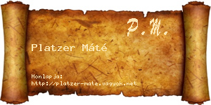 Platzer Máté névjegykártya