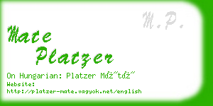mate platzer business card